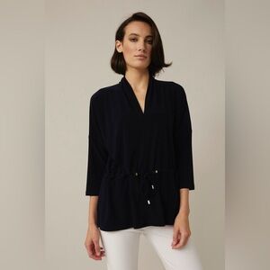NWT Joseph Ribkoff | Drawstring Waist Navy Relaxed Fit Top Style 221099 Size 4